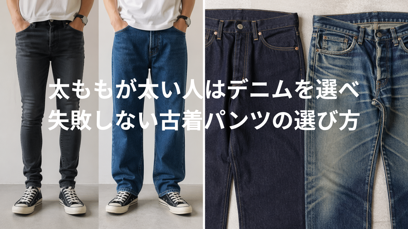 太ももが太い人はデニムを選べ｜失敗しない古着パンツの選び方